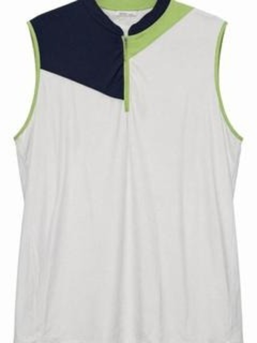 Sport Haley White Green Sleeveless Top XL White/Green